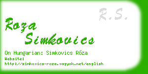 roza simkovics business card