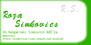 roza simkovics business card